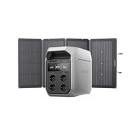 Générateur solaire EF EcoFlow DELTA 3 Plus avec panneau solaire bifacial 220W, 1000 W d'entrée PV, cellules LiFePO4, 1 024 Wh de capacité pour alimentation de secours, camping et camping-cars