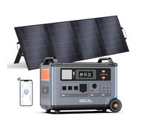 Générateur solaire OSCAL PowerMax 6000 avec 1 panneau solaire de 400 W, prises secteur de 6 000 W (7 200 W en crête), charge secteur de 2 200 W/charge solaire de 2 400 W, urgence domestique