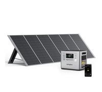 Générateur solaire portable AFERIY 2400W, 2048Wh avec panneau solaire pliable 400W, station d'énergie pour camping,argenté