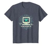 Génération X : Nous Avons Fait Internet Cool Ordinateur rétro T-Shirt, Enfant, Bleu Chiné, 4 Ans
