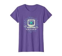 Génération X : Nous Avons Fait Internet Cool Ordinateur rétro T-Shirt, Femme, Violet chiné, XS