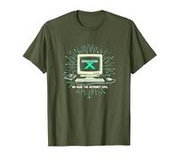 Génération X : Nous Avons Fait Internet Cool Ordinateur rétro T-Shirt, Homme, Olive, 3XL