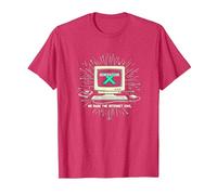 Génération X : Nous Avons Fait Internet Cool Ordinateur rétro T-Shirt, Homme, Rouge chiné, L