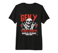 Génération Y Real Badass 1981 Á 1996 Squelette Rock T-Shirt Haut de Gamme