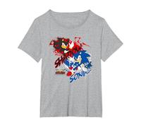 Générations Sonic x Shadow T-Shirt, Femme Grandes Tailles, Gris Chiné, 6X