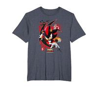 Générations Sonic x Shadow T-Shirt, Homme Grandes Tailles, Bleu Chiné, 4X Tall