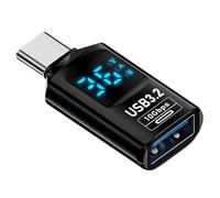 Generchin 1 Adaptateur USB 3.2 à Affichage LED Numérique 10 Gbit/S 36-60 W Testeur de Compteur de Puissance Puce Intelligente Transmission de Données Extension USB C A