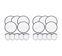 Generchin 10 Pièces Ventilateurs à Disque Volant Pliables 9,8 Pouces Ventilateurs à Sublimation Polyester Bord Noir Ensemble D'Éventails Pliants avec Sac pour Fête Noir