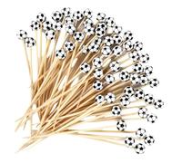 Generchin 100 Pièces Baseball Décoratif Bambou Cocktail Pics Décoratifs Fruits Cure-Dents pour Apéritifs Bar Fruits Football