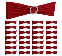 Generchin 100 PièCes ÉLastique Chaise Noeud DéCoration de Mariage Boucle Ceintures Couverture HôTel SièGe de Maison ÉLéGant Moderne DéCors, A