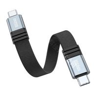 Generchin 15 cm USB4 Dual Type-C Full Function Data Cable 80 Gops Banque d'alimentation Courte PD240W Processus Tressé de Charge