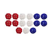 Generchin 15 Pièces Boules Décoratives en Rotin Décoration pour Le Jour de L'Indépendance Décoration de Artisanat Vase Bol Remplissage Table Fournitures de Fête A