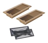 Generchin 2 Couvercles de Ventilation de Sol avec Filtre de Ventilation en 2 Pièces, Couvercles Ventilation de Chaleur, Couvercles de Ventilation de Sol pour Registres de Sol Marron