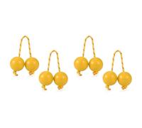 Generchin 2 Paire de Shakers Aslatua Kashaka, Instrument de Percussion Musical Africain Asalato Shaker, Boules Rythmiques Jaunes