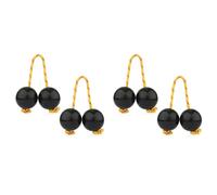 Generchin 2 Paire de Shakers Aslatua Kashaka, Instrument de Percussion Musical Africain Asalato Shaker, Boules Rythmiques Noires