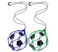 Generchin 2 Pièces Entraîneur Coup Pied Football, Filet D'Entraîneur Retour Football, Aide à L'Entraînement D'Entraînement en Solo Coup Pied Football Bleu + Vert