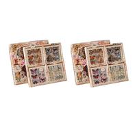 Generchin 200 Feuilles D'Autocollants de Scrapbooking Vintage avec Plantes et Fleurs de Papillons pour Fournitures de Journaux Indésirables, Ailes de Papillon