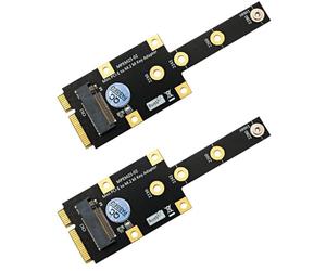 Generchin 2X Adaptateur de Clé Mini PCI-E vers M.2 M Mini PCIExpress vers NVME SSD Convertisseur Riser Board Carte D'Extension pour 2230 2242 2260 2280