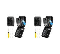 Generchin 2X Boîte Verrouillage à Clé pour une Utilisation Extérieur,Boîte de Rangement pour Clés Combinées à 12 Positions avec Couvercle Résistant Aux Intempéries