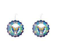 Generchin 2X Moulins à Vent D'Extérieur, Moulins à Vent D'Extérieur en Forme de Papillon Suspendu, Moulins à Vent en Métal pour Décorations Artistiques de Patio