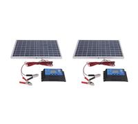 Generchin 2X Panneau Solaire 10 W 12 V Polycristallin IP65, Étanche, Portable, Contrôleur de Charge Solaire 30 A, pour Extérieur.