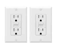 Generchin 2X Prise GFCI 15 A, Prise Électrique GFI Auto-Test, Prise GFCI Inviolable avec Plaque Murale Blanche