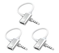 Generchin 3X Câble Audio 3,5 mm Mâle vers Type C, Adaptateur Audio Analogique pour Casque pour Lecteur MP3, Ordinateur Portable, Tablette C