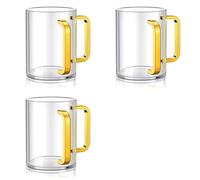 Generchin 3X Gobelet de Lavage des Mains à Double Anse, 12,7 Cm, en Acrylique Transparent, pour Le Rituel Juif Netilat Yadayim