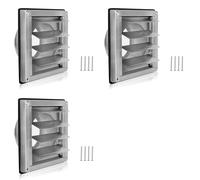 Generchin 3X Grille de Ventilation 150 mm en Acier Inoxydable, Couvercle de Grille à Persiennes, Conduit Plat, Entrée Murale D'Aération