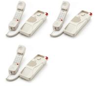 Generchin 3X Téléphone Filaire Trimline avec Bouton d'urgence SOS, Volume de Sonnerie Réglable, Mural, Téléphone Américain Blanc