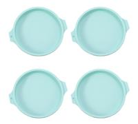 Generchin 4 Pcs Moule à Gâteau Ustensiles de Cuisson Moule Gel de Silice pour Outil de Cuisson Gâteau et Mousse Arc-en-Ciel, Bleu, 8 Pouces