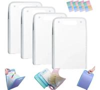 Generchin 4 Pièces Dossier Étanche Étendu, Gestionnaire de Fichiers Vertical avec Poignée 13 Pochettes A4 Multi-Pages Dossiers de Bureau Portables A