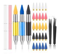 Generchin 5 Pièces Outil de Ramassage de Strass, Outil Applicateur de Strass, Crayon de Cire pour Strass Stylo de Cire pour Cueilleur de Pierres Précieuses en Strass