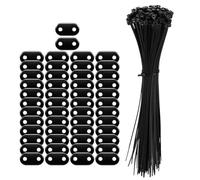 Generchin 50 Pcs Cordon en Plastique Serrures en Noir, 2 Trous Bascule à Bascule Sliant de Ressort pour Cordes