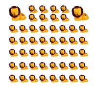Generchin 50 Pièces Mini Figurines d'animaux de la Jungle en Résine Lion Figurines Miniatures d'animaux Sauvages Ornement de Lion en Résine pour Paysage de Mousse de Jardin