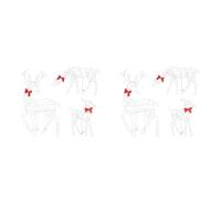 Generchin 6 Pièces à la Main Fer ArtElk Cerf Noël Décor de Jardin et LED Lumière Glitter Glitter Renne de Noël Maison en Plein Air Cour Décor