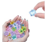 Generchin 81 Pièces de Glace Artificielle, Glaçons en Acrylique Colorés, Glaçons Réutilisables pour la Décoration de, Remplisseurs de Vase pour Centres de Table