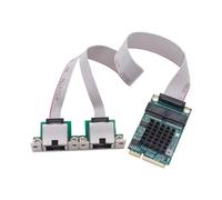 Generchin Adaptateur Réseau Ethernet Gigabit Câblé 2 Ports I350-AM2 Mini PCIE à Interface Réseau Dual RJ45 pour Serveurs Type Séparé.