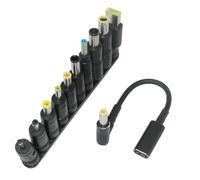 Generchin Adaptateur USB-C vers Universel pour Ordinateur Portable, Câble de Charge CC 100 W, Kit de 10 Connecteurs.