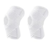 Generchin Attelle de Genou Support Sportif pour Déchirure du Ménisque avec Manchon de Compression et Coussinets en Gel pour Patella avec Ressorts Blanc L