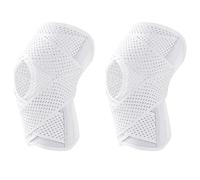 Generchin Attelle de Genou Support Sportif pour Déchirure du Ménisque avec Manchon de Compression et Coussinets en Gel pour Patella avec Ressorts Blanc M