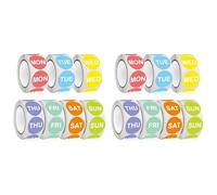 Generchin Autocollant 7 Jours de la Semaine, Étiquettes de Rotation des Aliments Rondes de 1 Pouce - 3500 Autocollants de Date pour Contenants Alimentaires (14 Rouleaux)