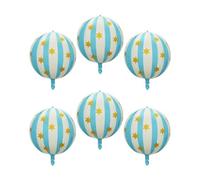Generchin Ballons 22 Pouces - Ballons de Cirque Bleu Rayés avec Étoiles | Décor polyvalent pour anniversaire, kermesse et fête au jardin; résistants aux fuites et à long retenue d’air.