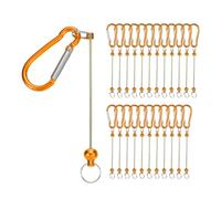 Generchin Barres de Porte-Clés Perlées, 24 Pièces de Porte-Clés en Métal avec Perles Vierges, Kit de Fournitures de Fabrication en Vrac avec Mousqueton Orange