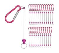 Generchin Barres de Porte-Clés Perlées, 24 Pièces de Porte-Clés en Métal avec Perles Vierges, Kit de Fournitures de Fabrication en Vrac avec Mousqueton Rose Rouge