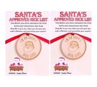 Generchin Belle Liste de Médailles Cartes de Noël Liste de Cartes de Noël avec Médailles en Bois Décoration de Noël Esthétique Boîte de Noël