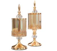 Generchin Bocal Décoratif Intage en Verre avec Couvercle, 1 Unité, Conteneurs à Noix et Bonbons, Boîte de Rangement Élégante, Conteneur à Collations.