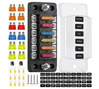 Generchin BoîTe à Fusibles à Lame de Bloc de Fusible à 6 Voies avec Bus NéGatif - ATC/ATO pour Bateau Yacht VéHicule Auto RV Voiture Remorque Camion SUV