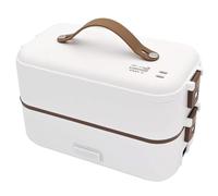 Generchin Boîte à Lunch Électrique Auto-Cuiseur Mini Cuiseur à Riz, Réchauffeur de Nourriture Portable 2 Couches 800ML Boîte à Lunch Chauffante pour Maison Bureau EU Prise EU
