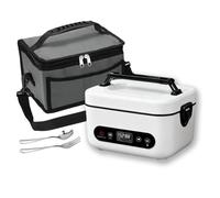 Generchin Boîte à Lunch Électrique sans Fil Chauffante - 12000mAh Rechargeable, Portable, Chauffage à 5 Côtés, pour Bureau, Extérieur, Blanche.